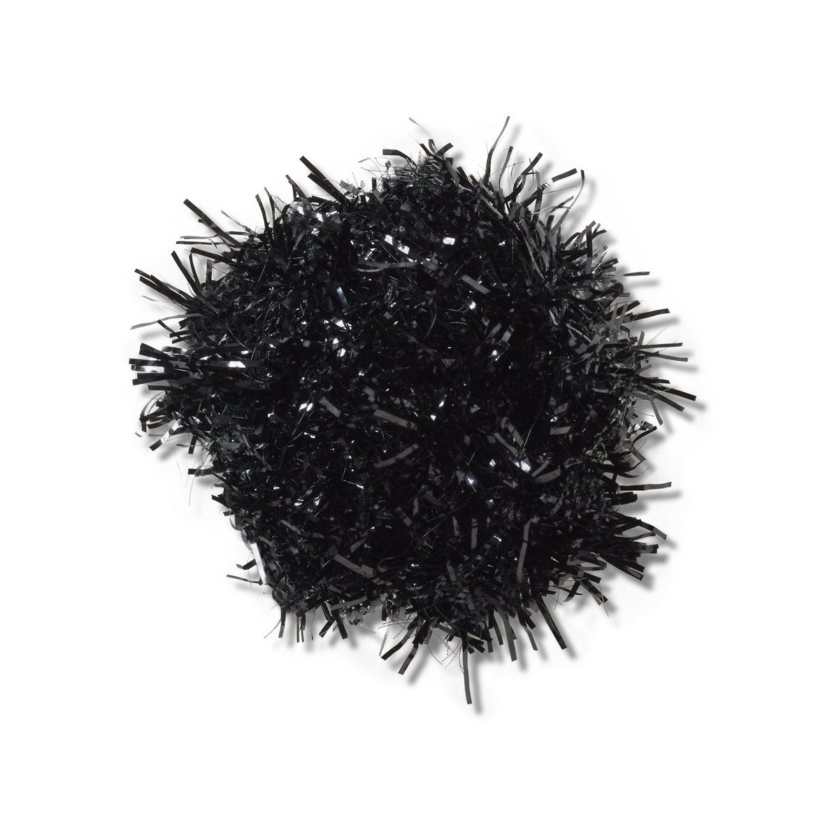 Black tinsel pom